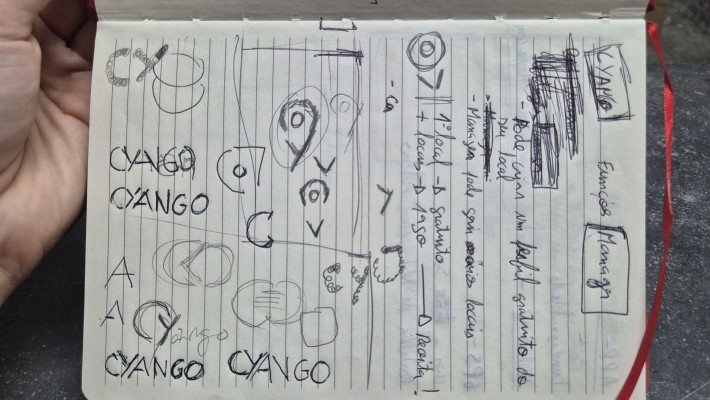Book where I had the drawings of the logo concept