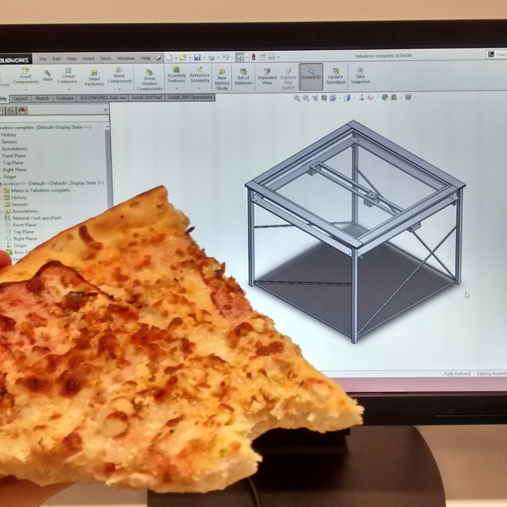 Me trying to entice the group by showing the structure design made in Solidworks